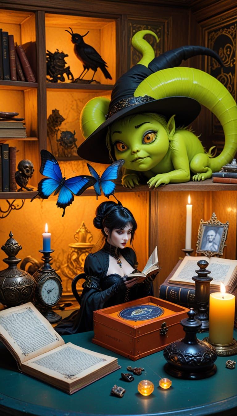 Vintage-Inspired Cartoon Characters Selling Clothes in Front...