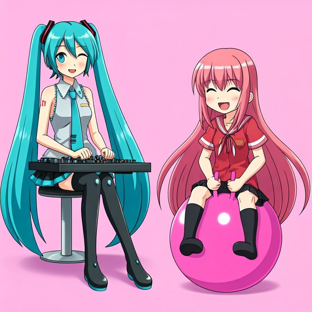 Hatsune Miku and Megurine Luka in Ghibli Style