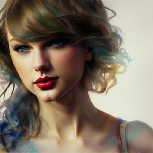 Taylor Swift Watercolor Portrait in 8K Resolution