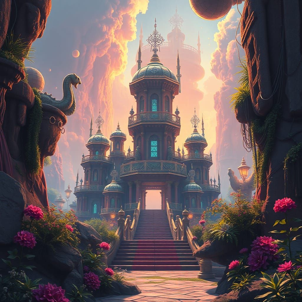 Vivid Fantasy Landscape Concept Art in 8k