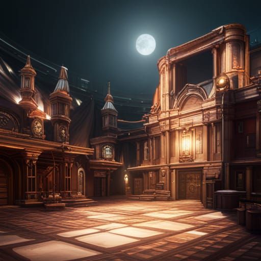 Fantastical School Space: Detailed Matte Painting