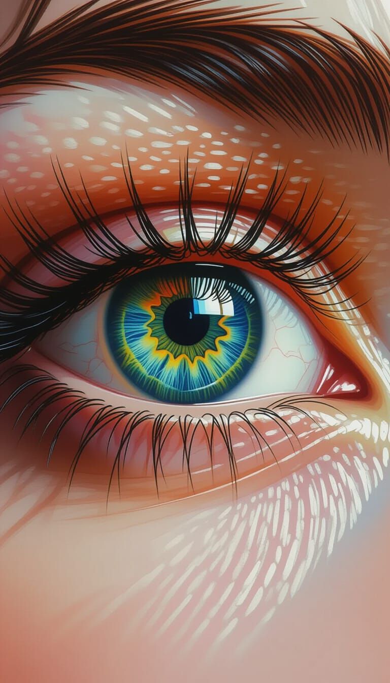 Detailed Human Eye Close-up with Vibrant Iris