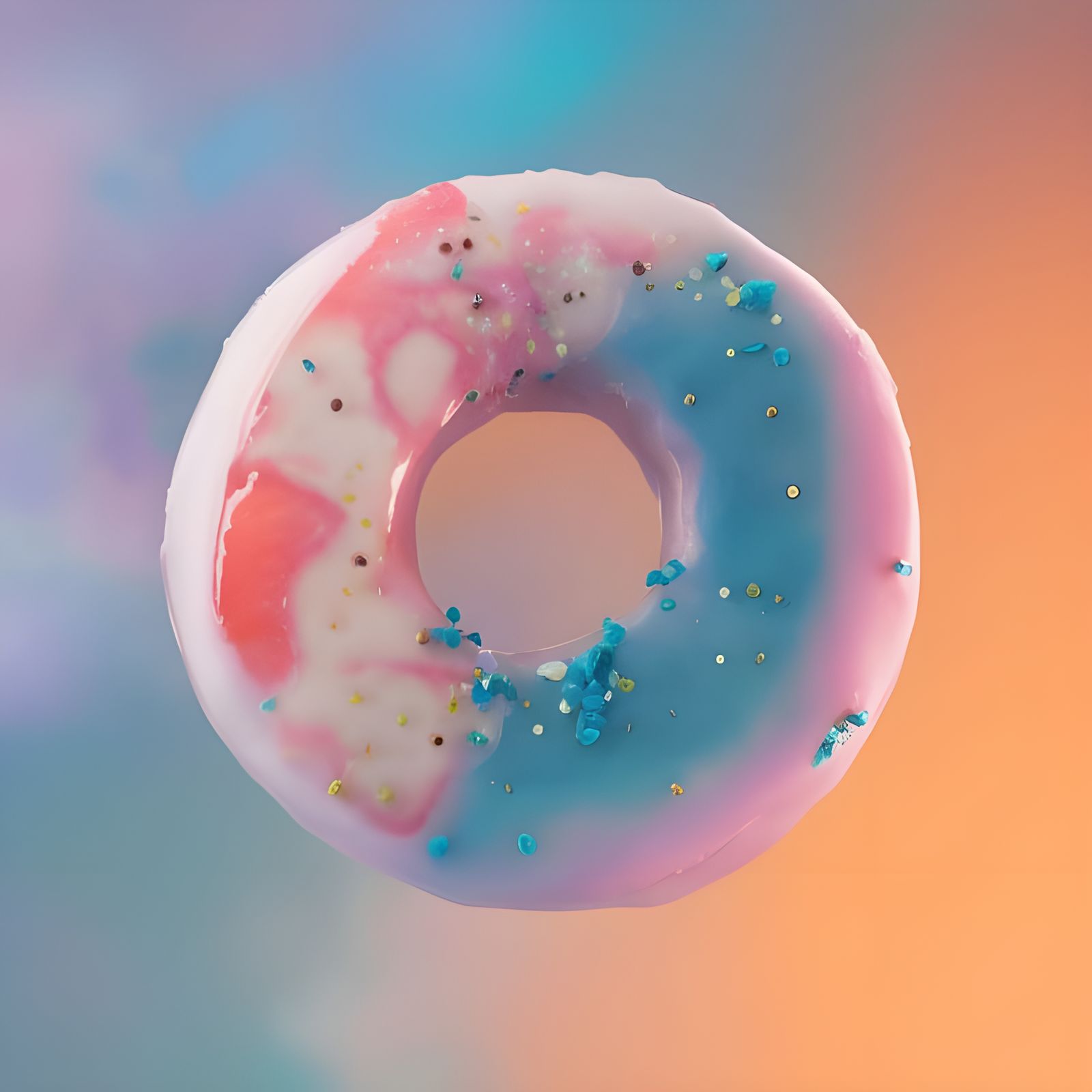 Strawberry Glazed Donut: Hyperrealistic Digital Art