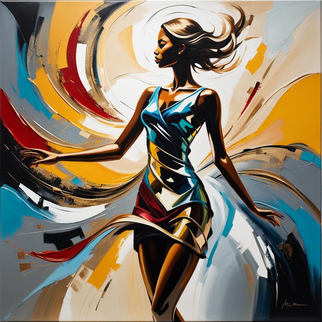 Abstract Female Form in Expressionist Oil Painting