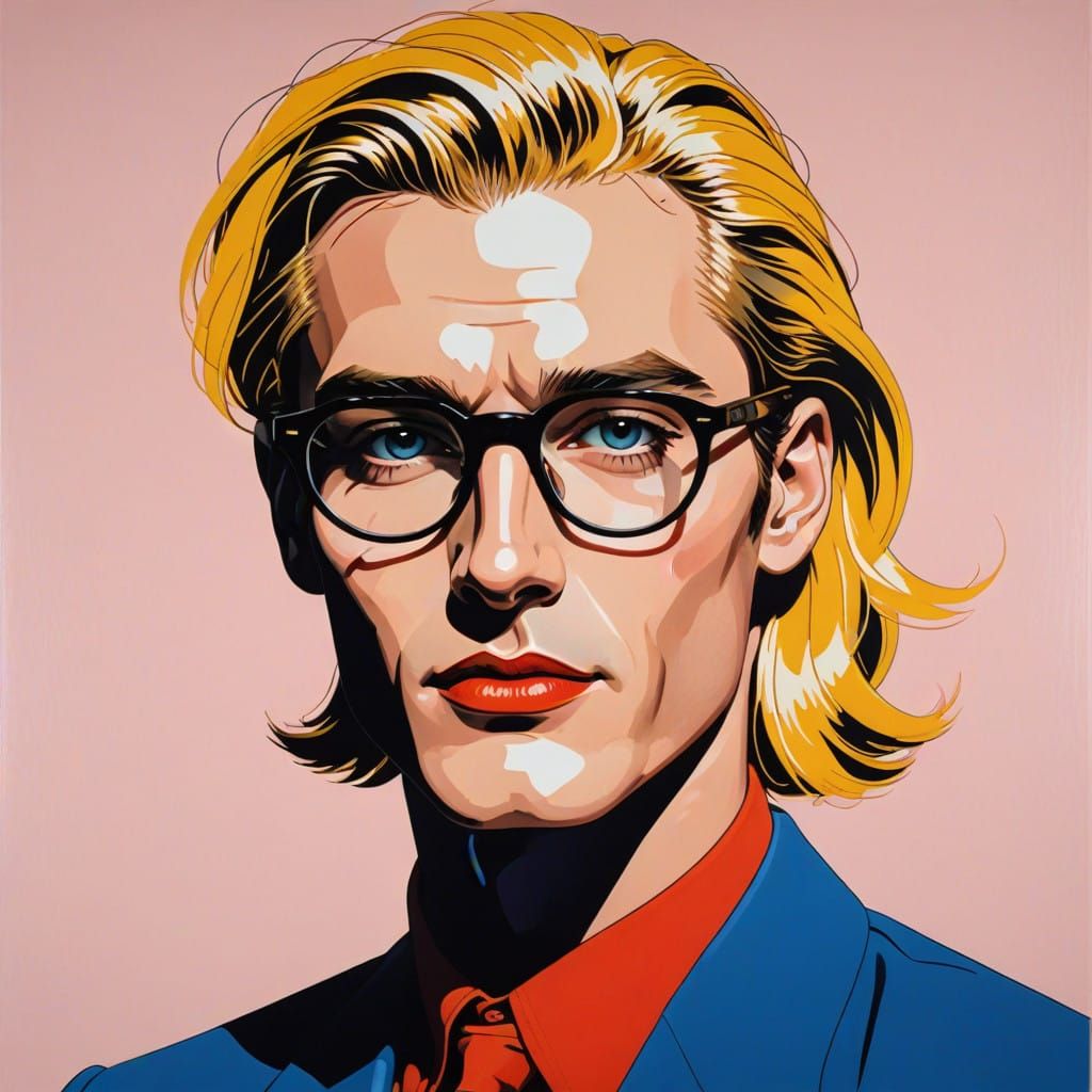 Youthful Portrait in Bold Pop Art Style