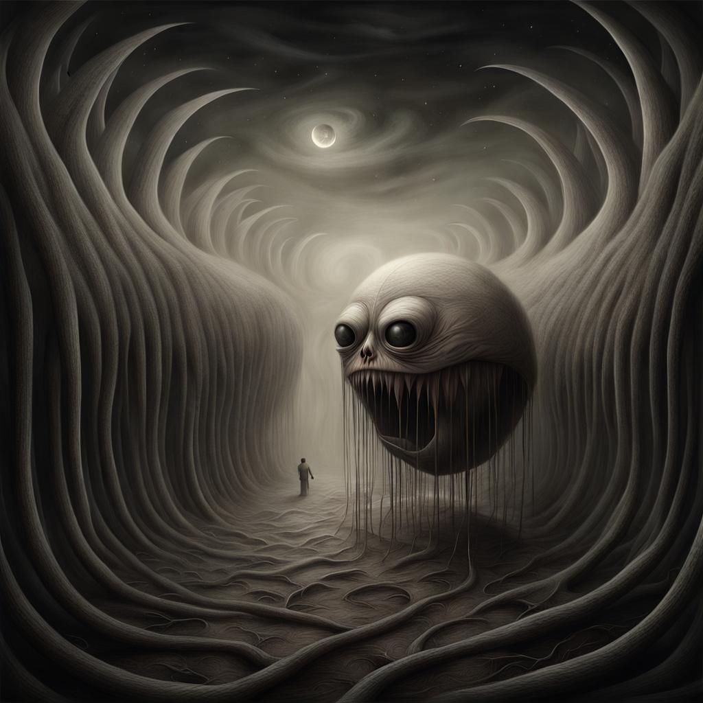 Evil Nightmarish Dream in Dark Fantasy Style