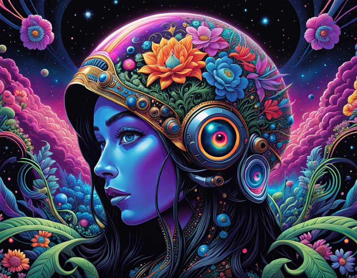 Psychedelic Alien Garden in Floral Space