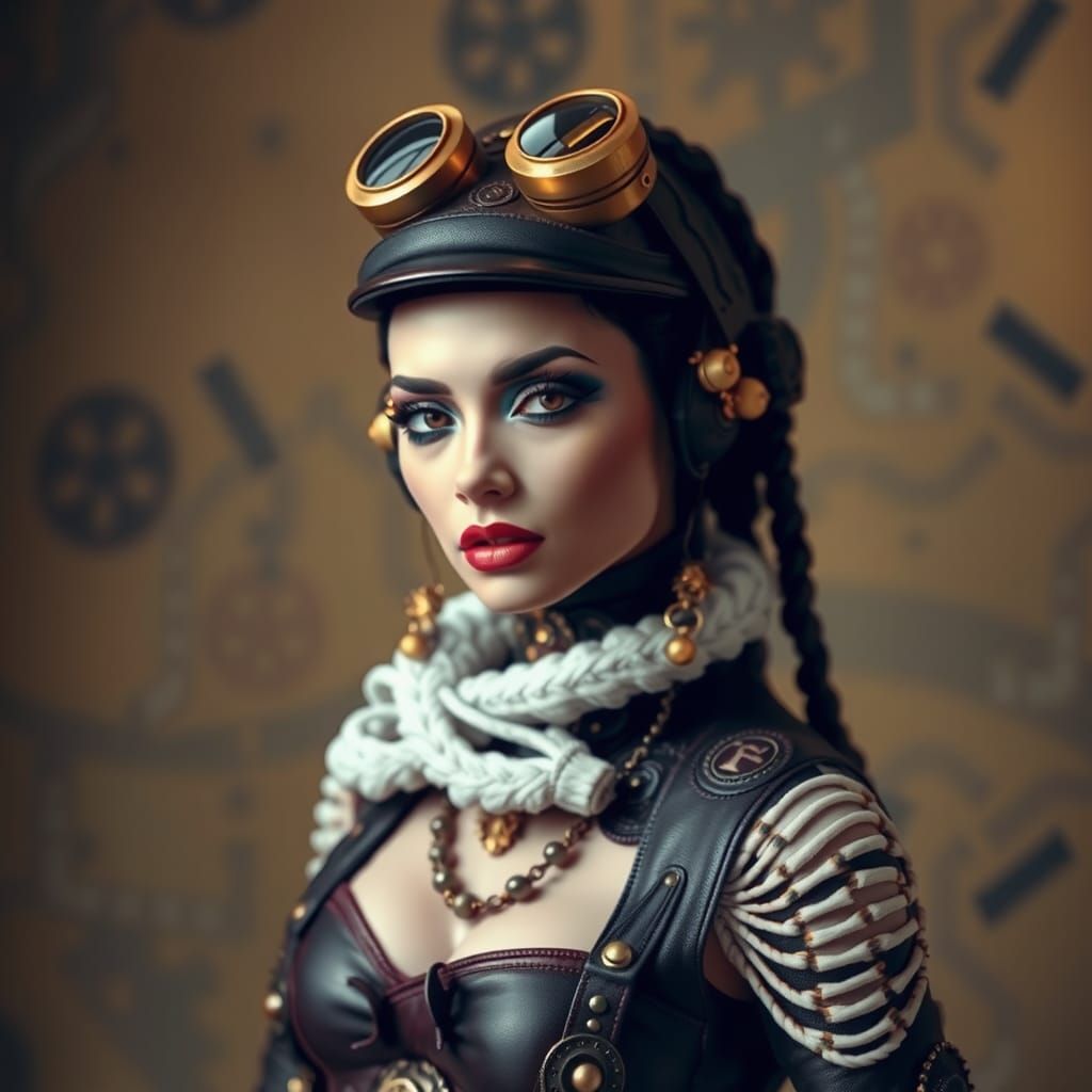 Steampunk Goddess in Elegant Victorian Attire
