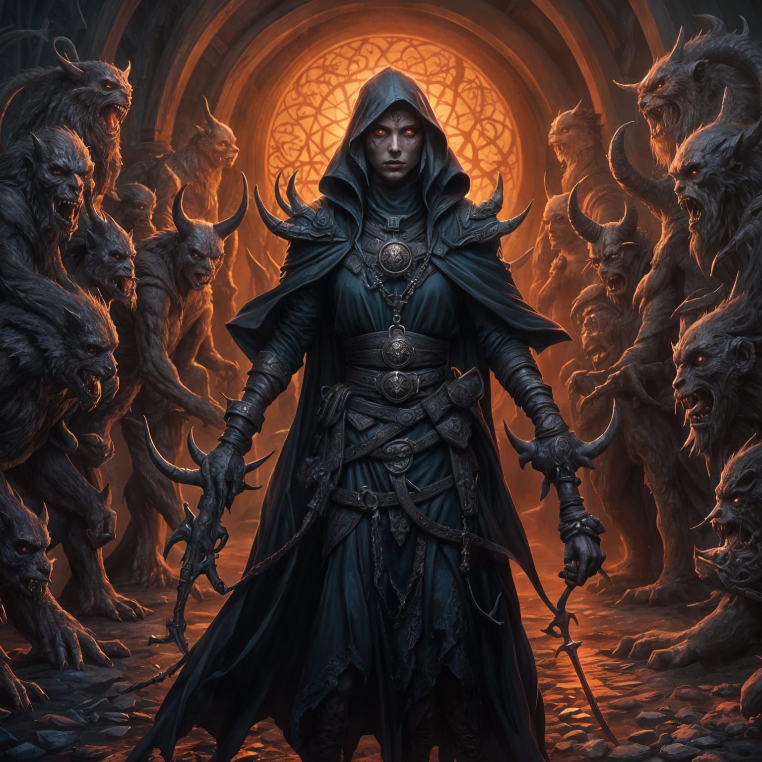 Dark Fantasy Cultist Goddess in Epic Digital Painting