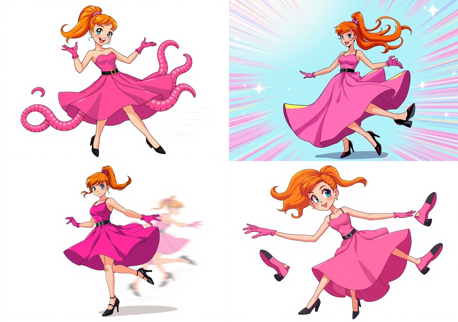 Energetic Tap Dancer in Cartoon Style