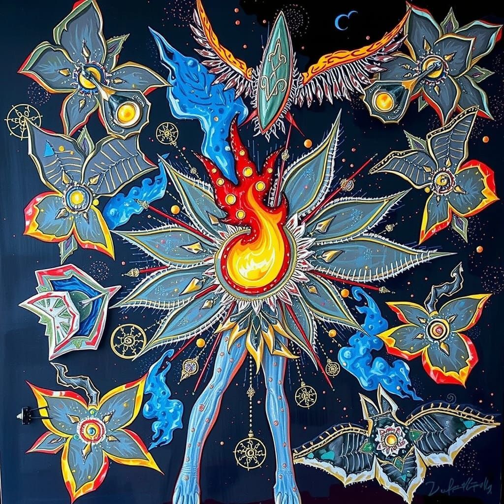 Expressive Sculpture of Glory in Painterly Style