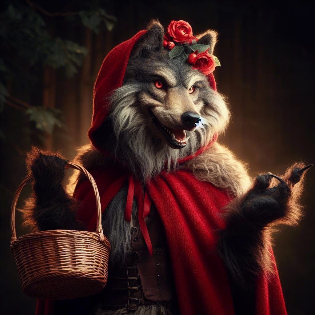 Wolf as Red Riding Hood: Detailed Matte Painting