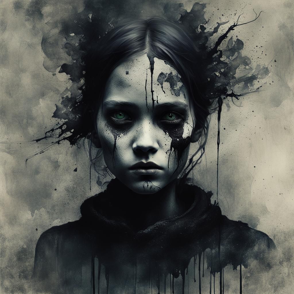 Eerie Portrait in Raw, Funky Style