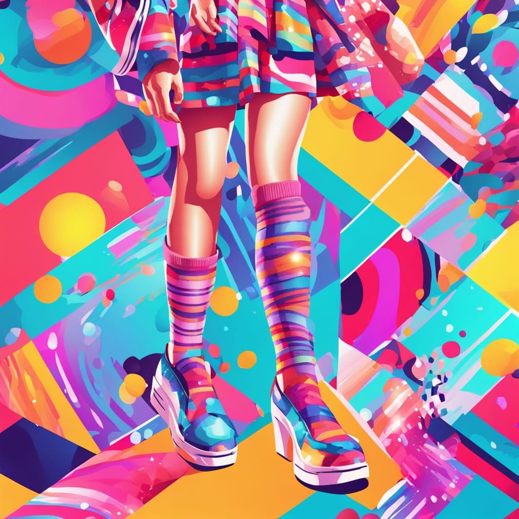 Flamboyant Socks in Pop Art Fashion Illustration