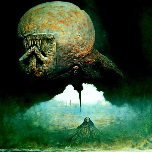 Beksiński-Inspired Death Metal Album Cover
