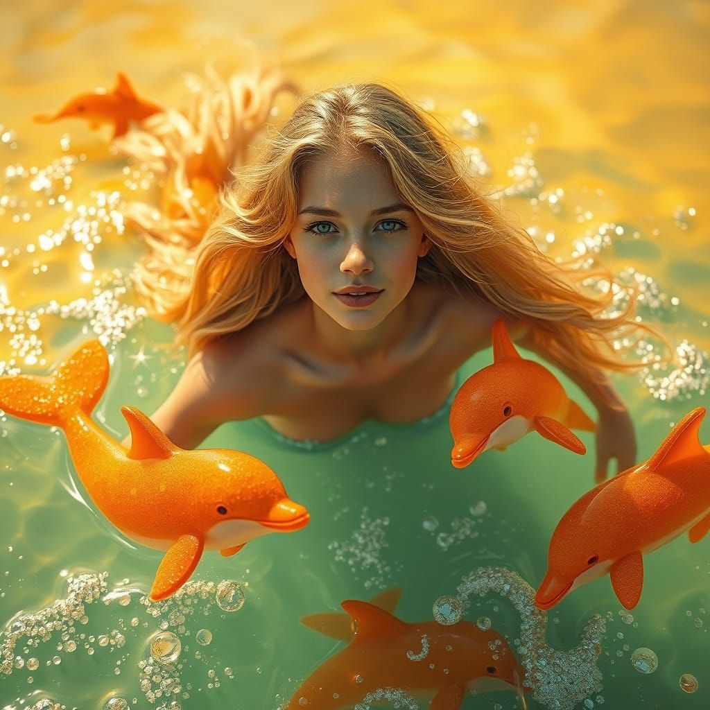 Soda Sea Dreamscape with Candy Dolphins