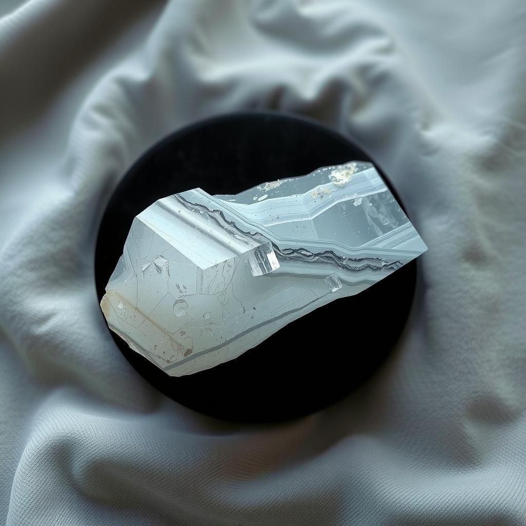 Selenite Crystal Slab in Ethereal Digital Art Style