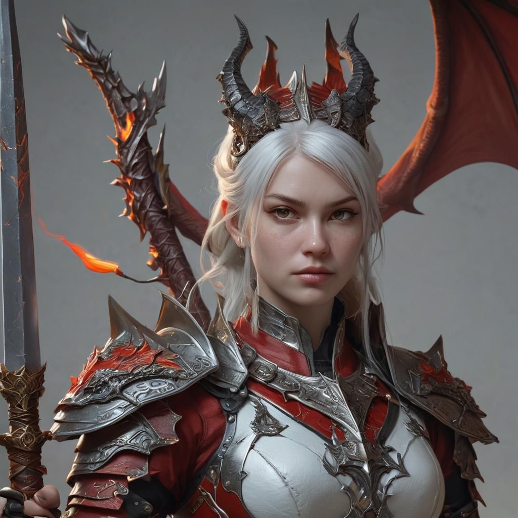 Dragon Woman Portrait in Artgerm and WLOP Style