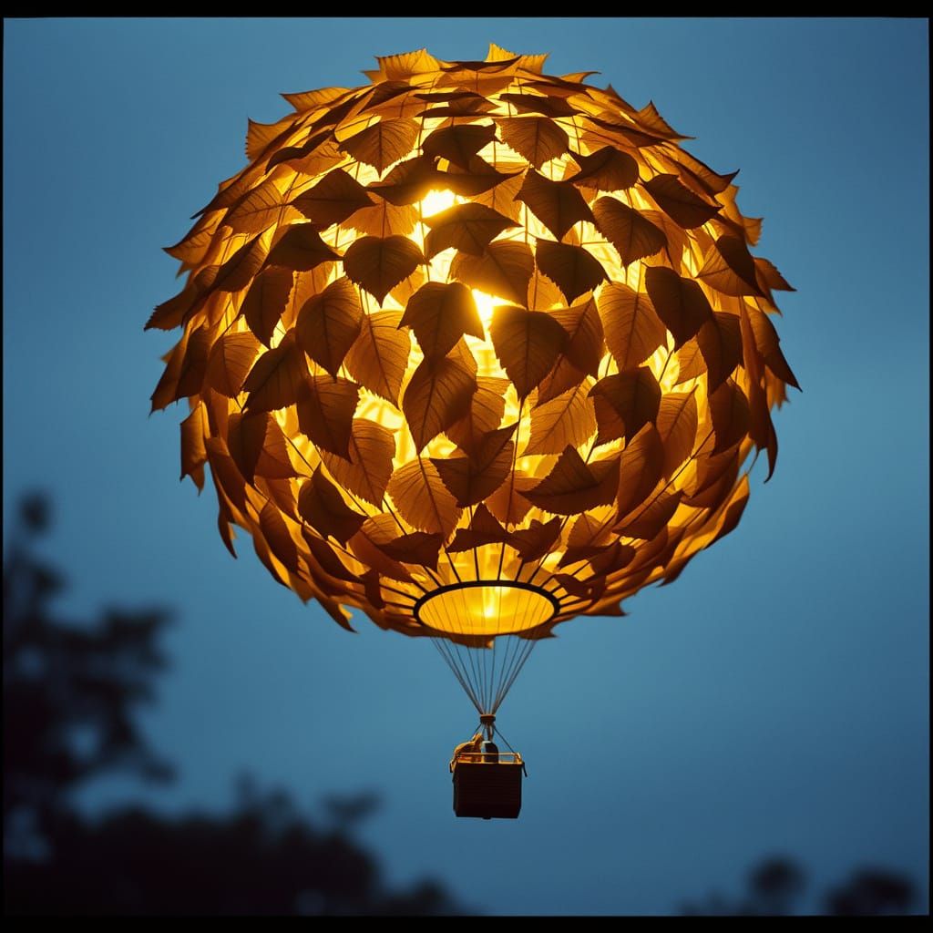 Mini Hot Air Balloon Made Of Leaves