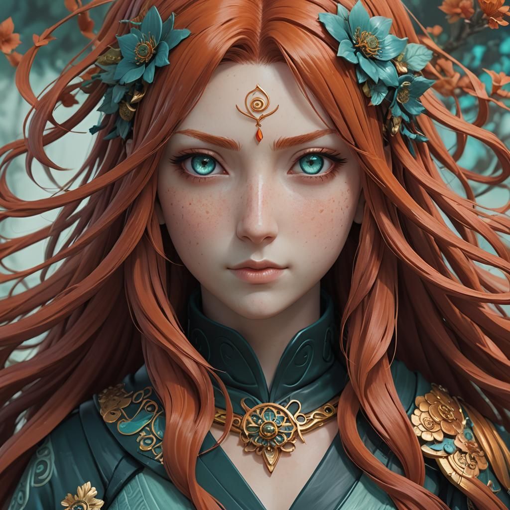 Kushina from Naruto: Hyperdetailed 3D Fantasy Portrait
