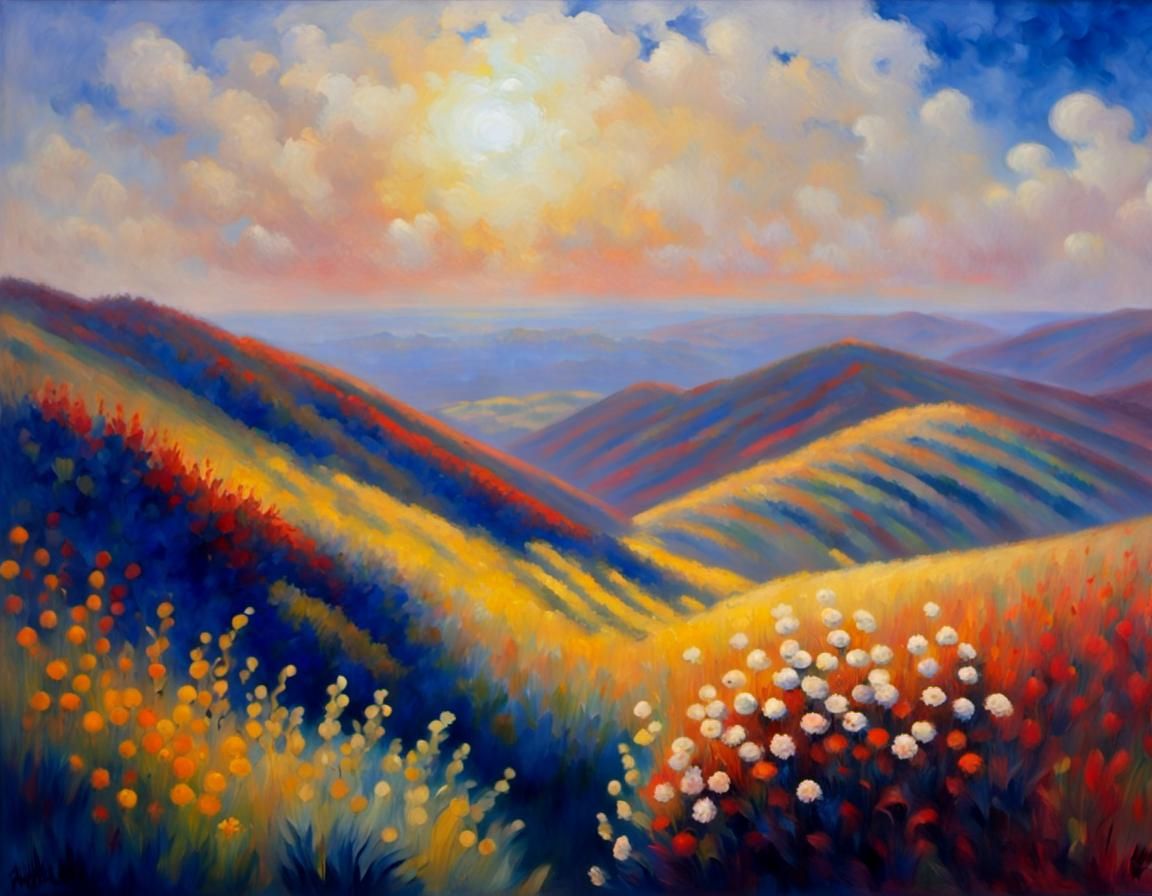 Impressionistic Oil Painting of Wessex Countryside