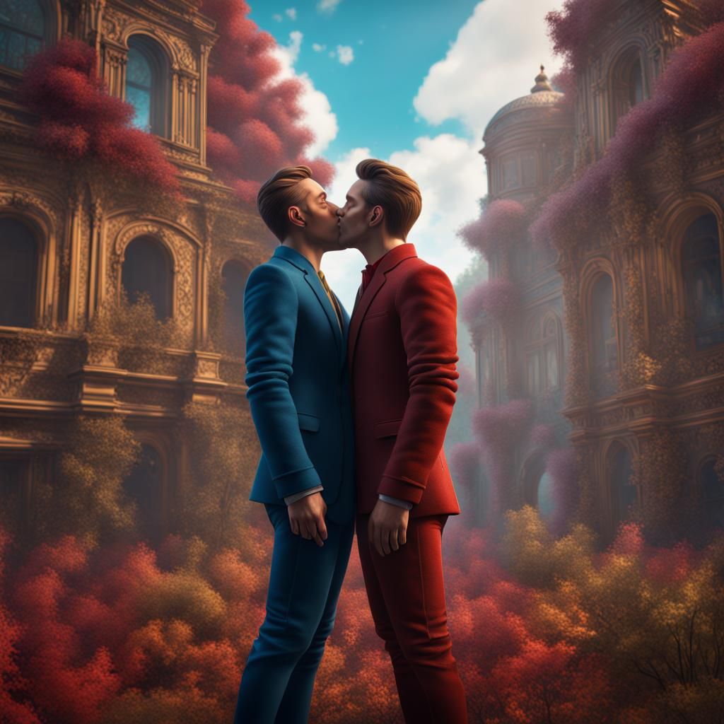 Passionate Kiss: Detailed Fantasy Concept Art