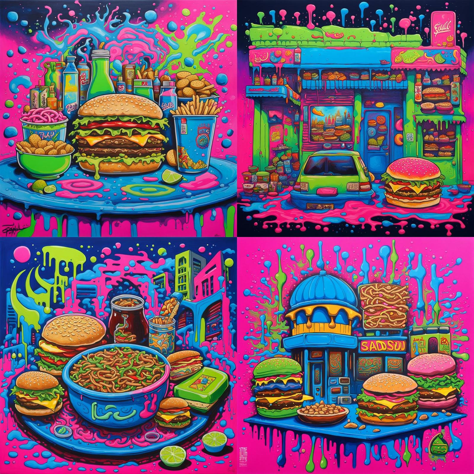 Psychedelic Middle Eastern Art in Electric Colors