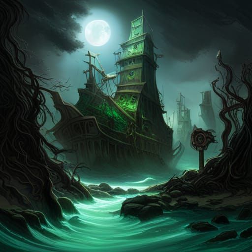 Abandoned Pirate Hideout on Deserted Island