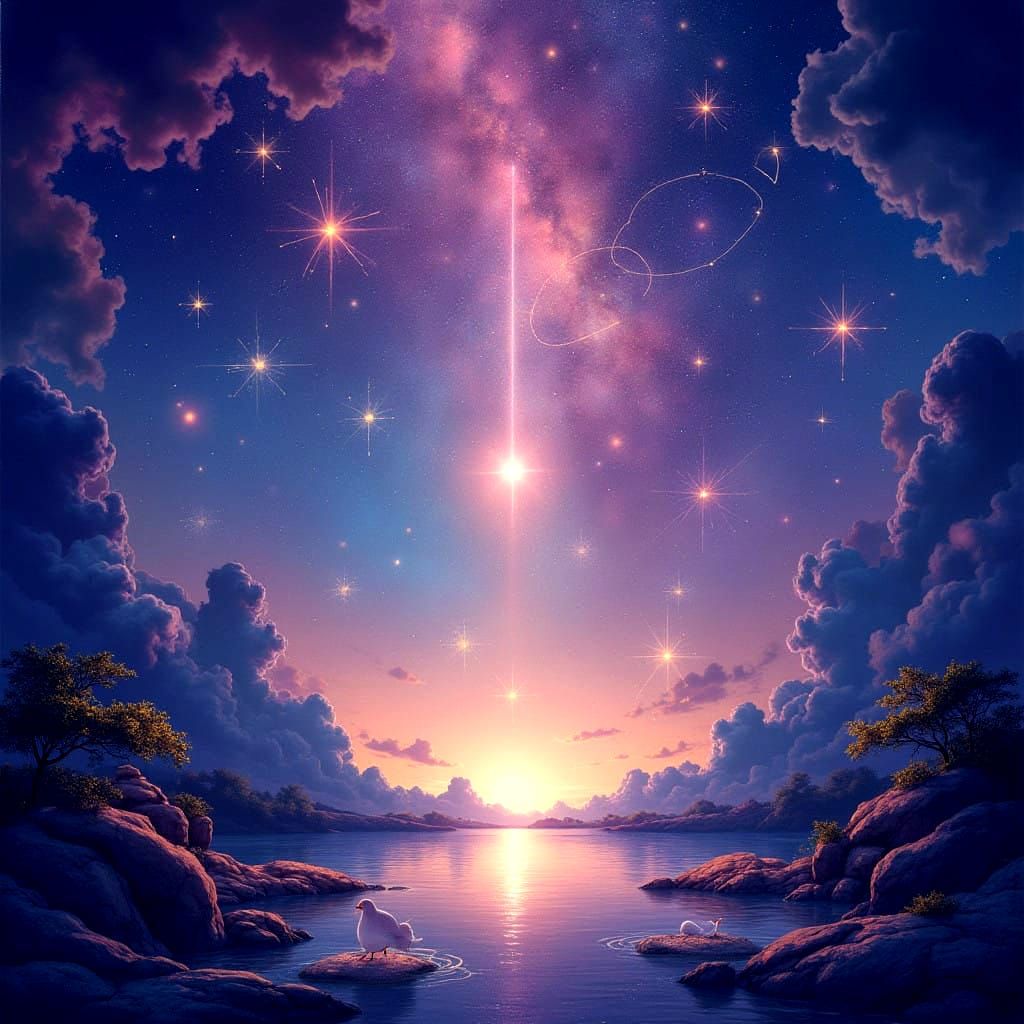 Mystical Galactic Dreamscape in Vibrant Hues