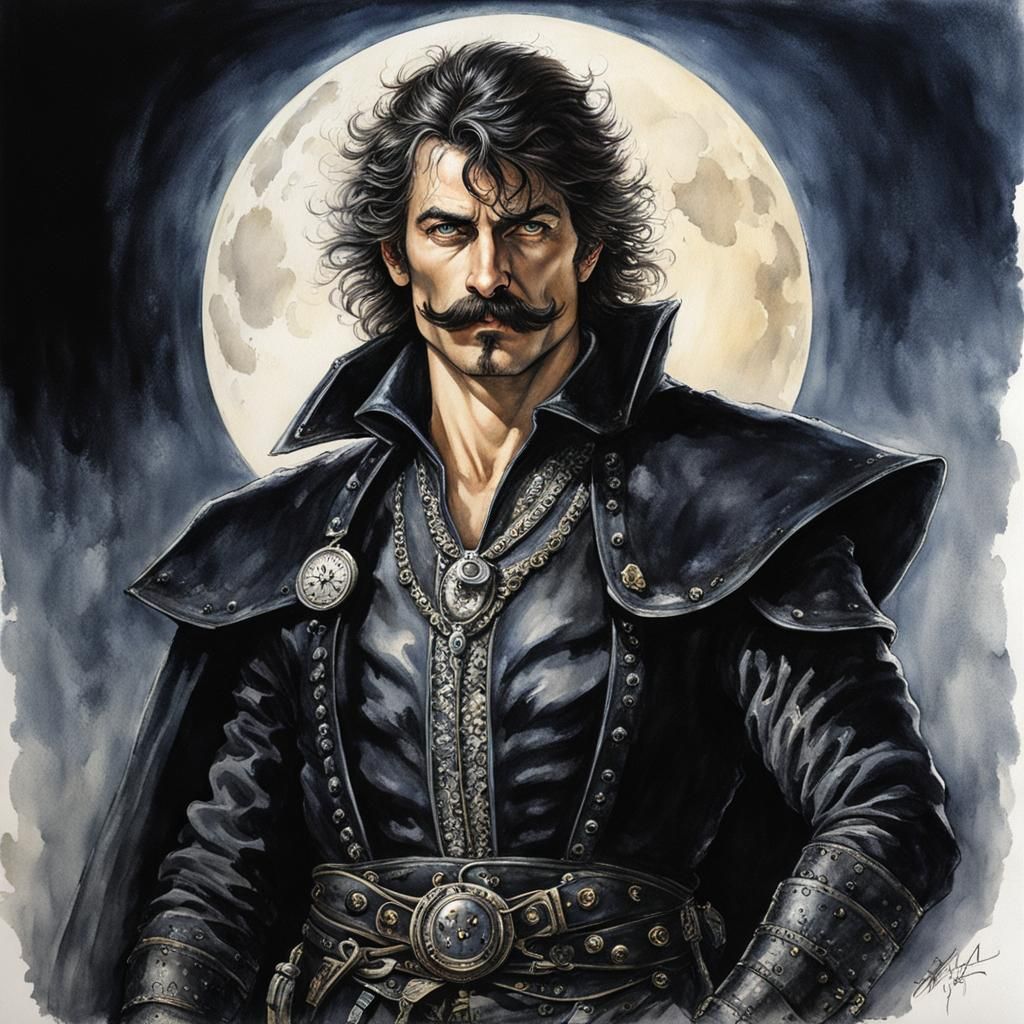 Moonlit Thief Portrait in Grimdark Fantasy Style