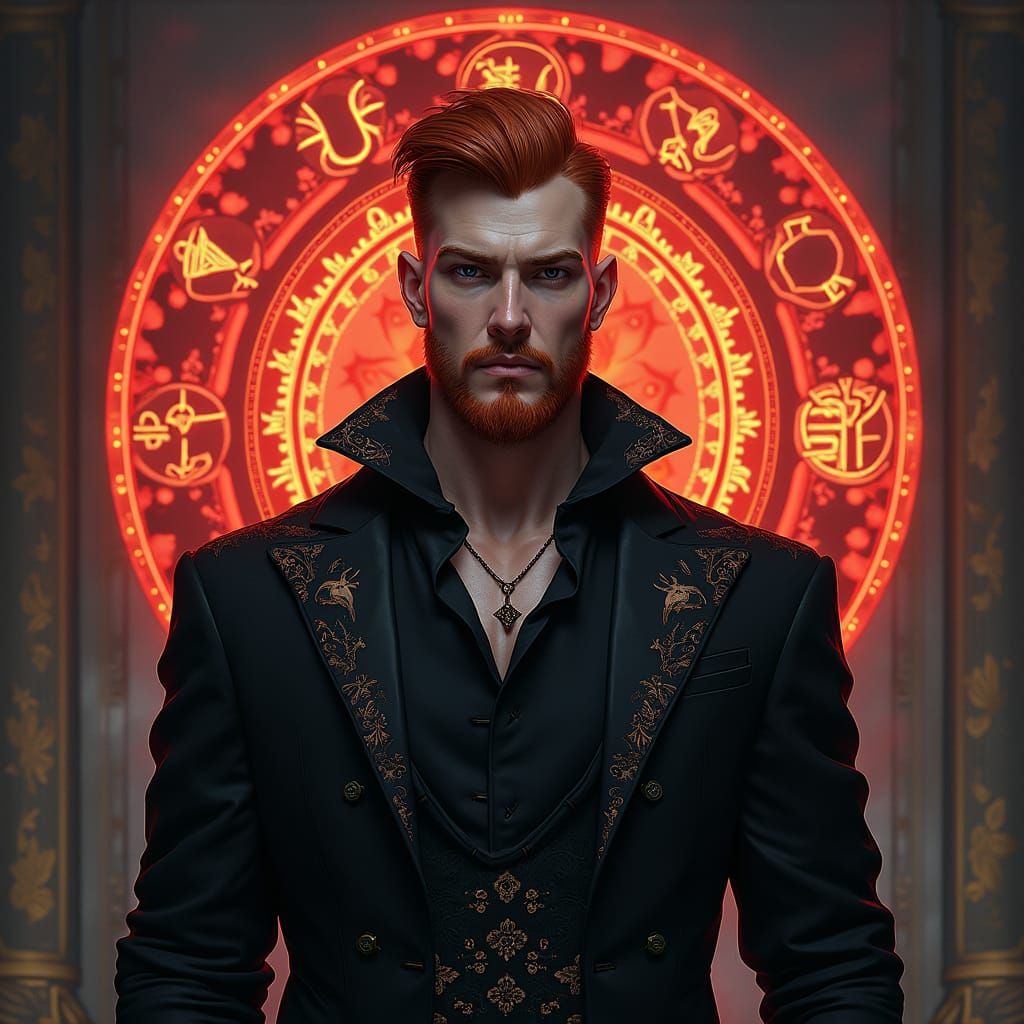 Red Haired Alchemist Before Transmutation Circle