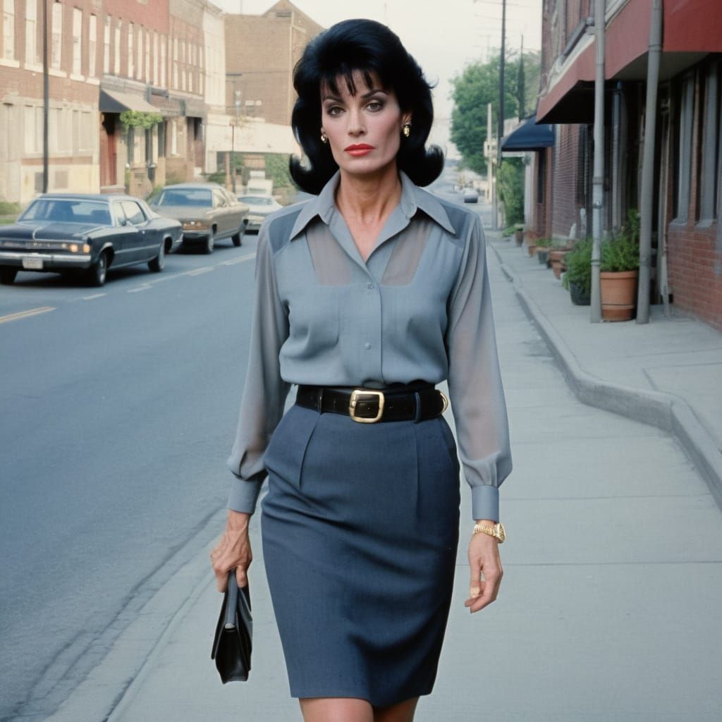 Early 80s Glamour in a Harsh Street Setting