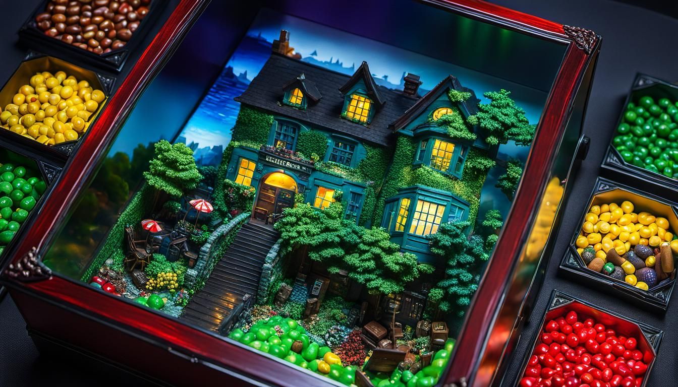 Resident Evil Candyland in Glass Box, Oil Painting Style