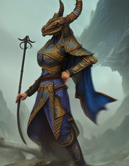 Dragonborn Cultivator in Detailed Fantasy Art