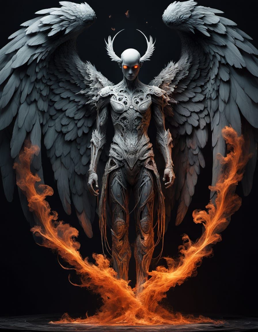 Cyberpunk Angel Emerges from Dark Surrealism, with Fractals ...