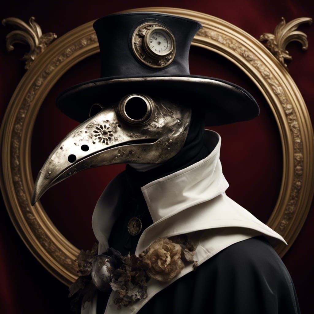 Emblazoned Plague Doctor in Striking Style