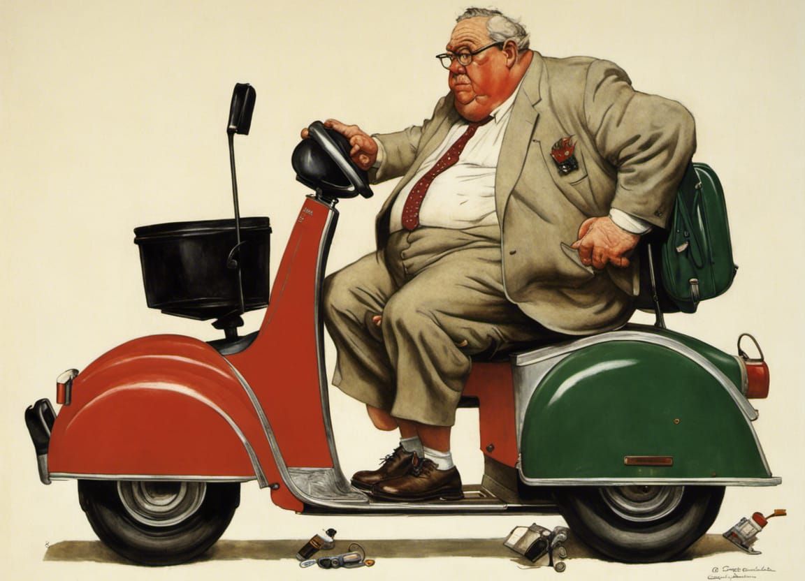 Professor Xaiver on Scooter, Rockwell Style