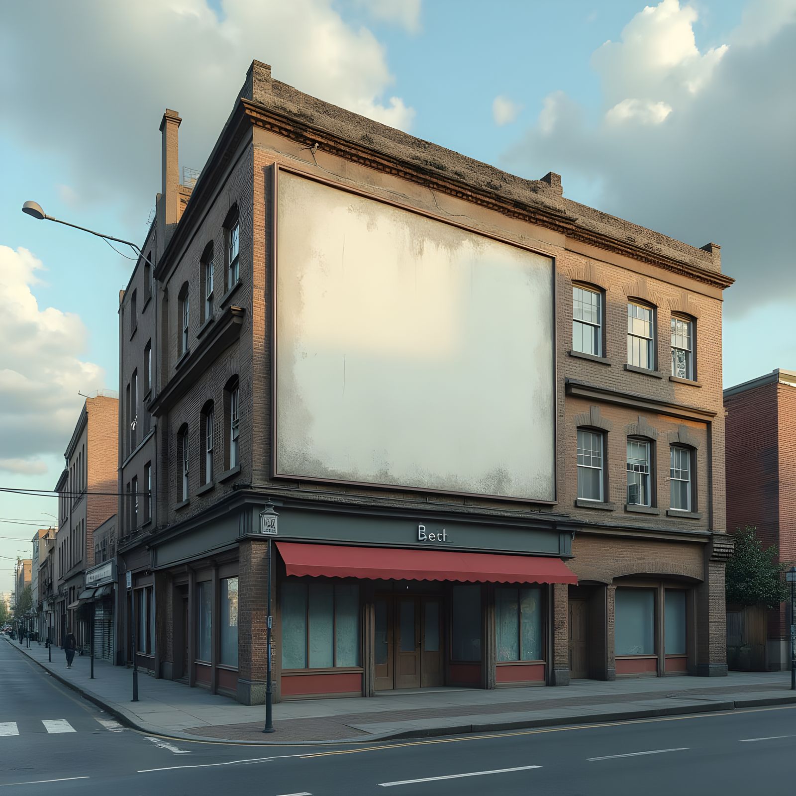 Urban Billboard Mockup on Brick Building