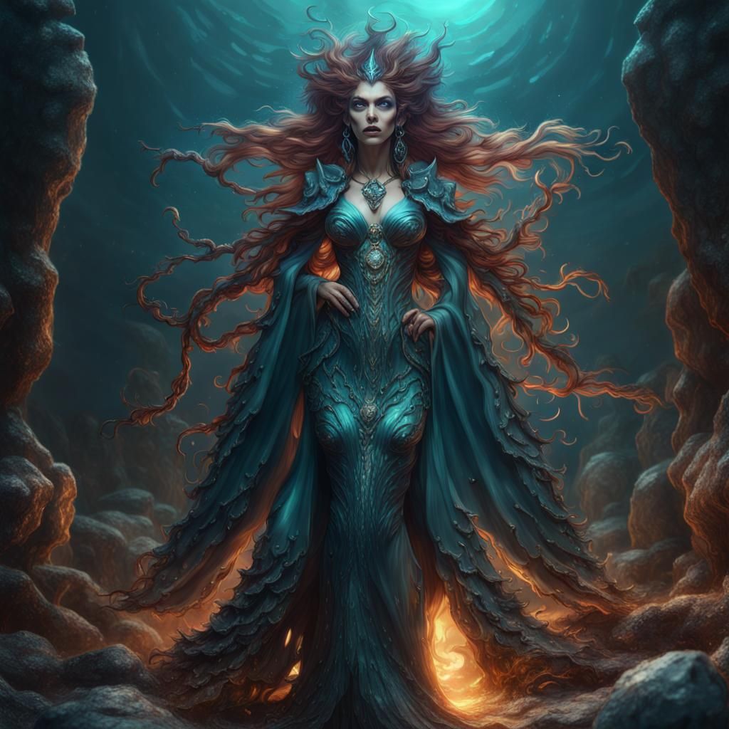 Enchanting Sea Witch Fantasy Concept Art