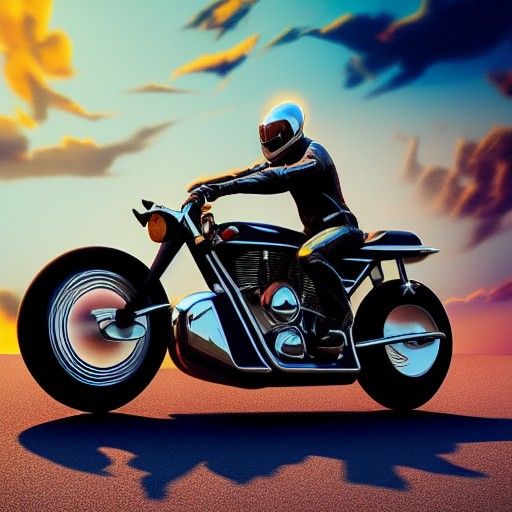 Futuristic Motorcycle: Hyperrealism, Airbrush Art, 8K