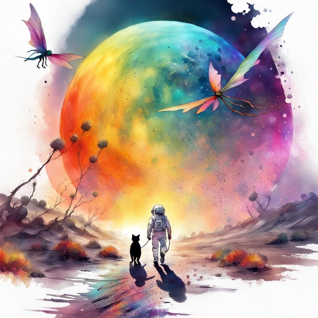 The black cat and the astronaut