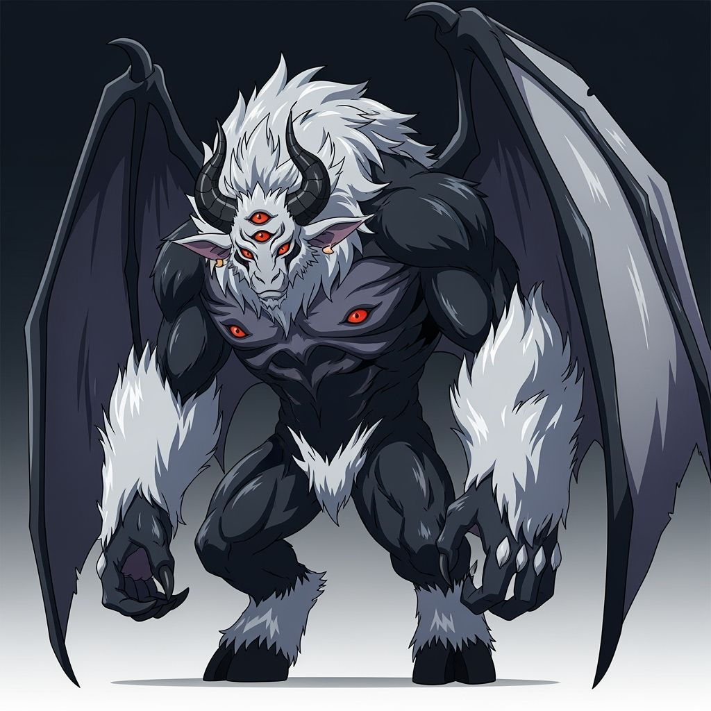 Demonic Gargoyle Bull Sasquatch Creatures in Icy Tundra