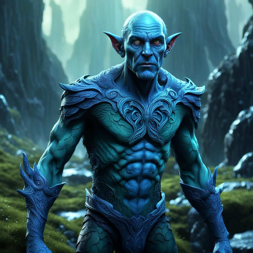 Detailed Matte Painting of an Elfin Man