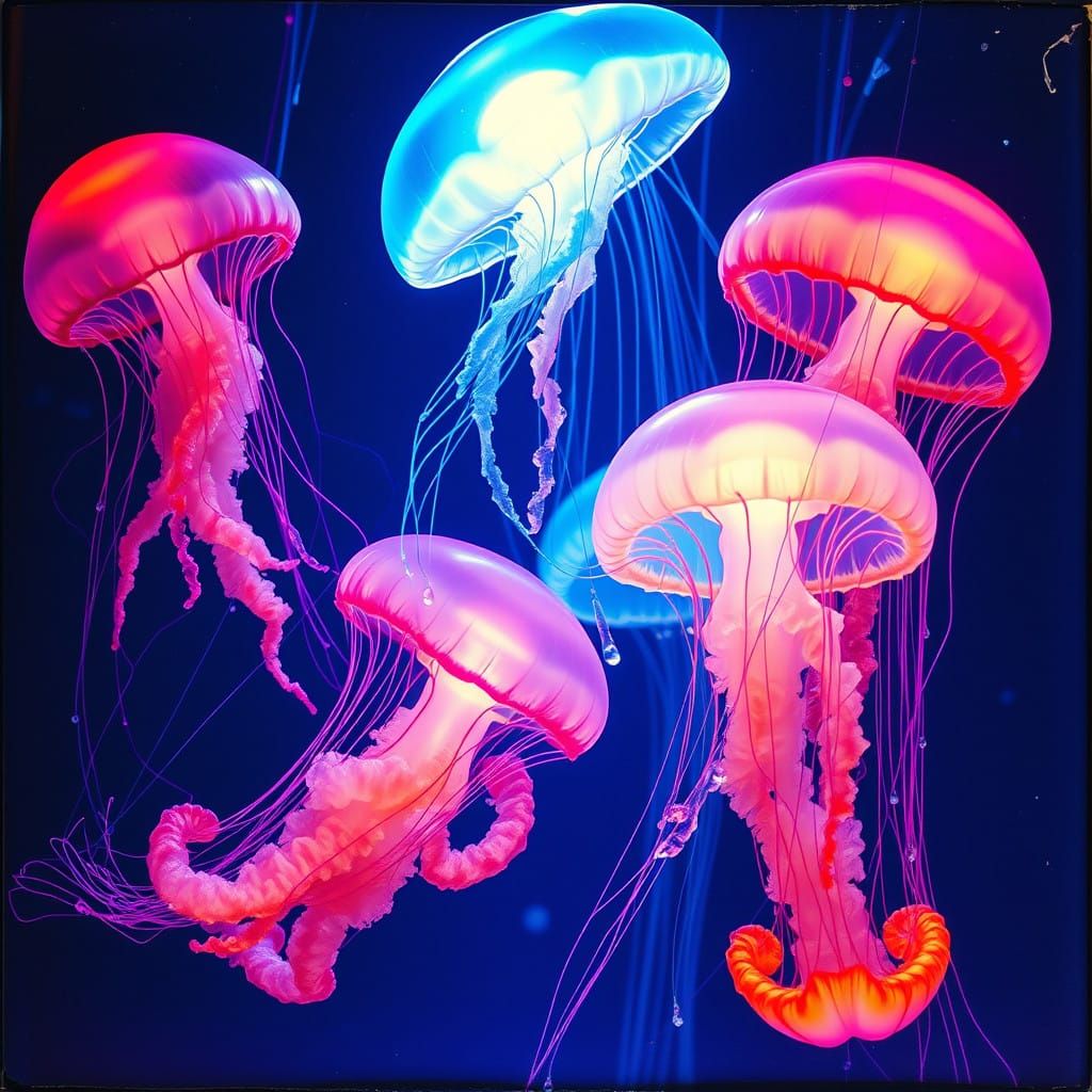 Ethereal Jellyfish in Geometric Abstraction