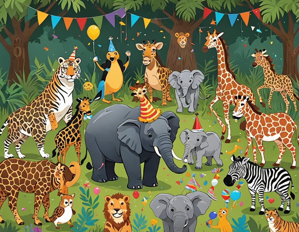 Zoo Party: A Lively AI Interpretation