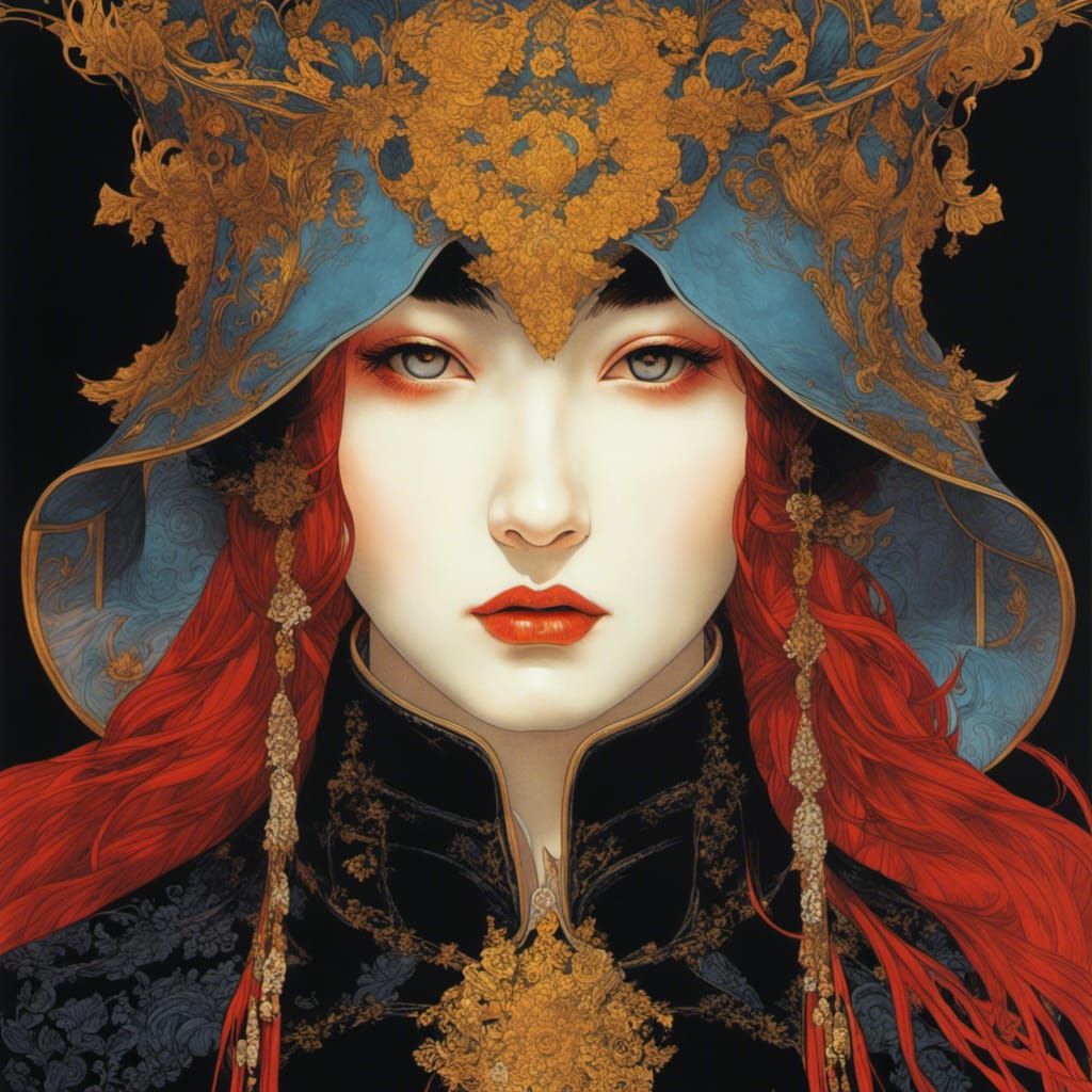 Neo-Gothic Personification in Rich Deep Colors