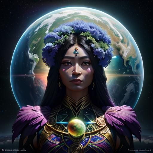 Goddess Gaia: Interconnected Planetary Entities in Surreal A...