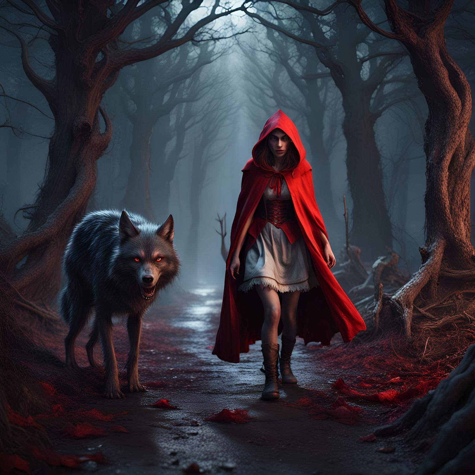 Werewolf Red Riding Hood Dark Fairy Tale