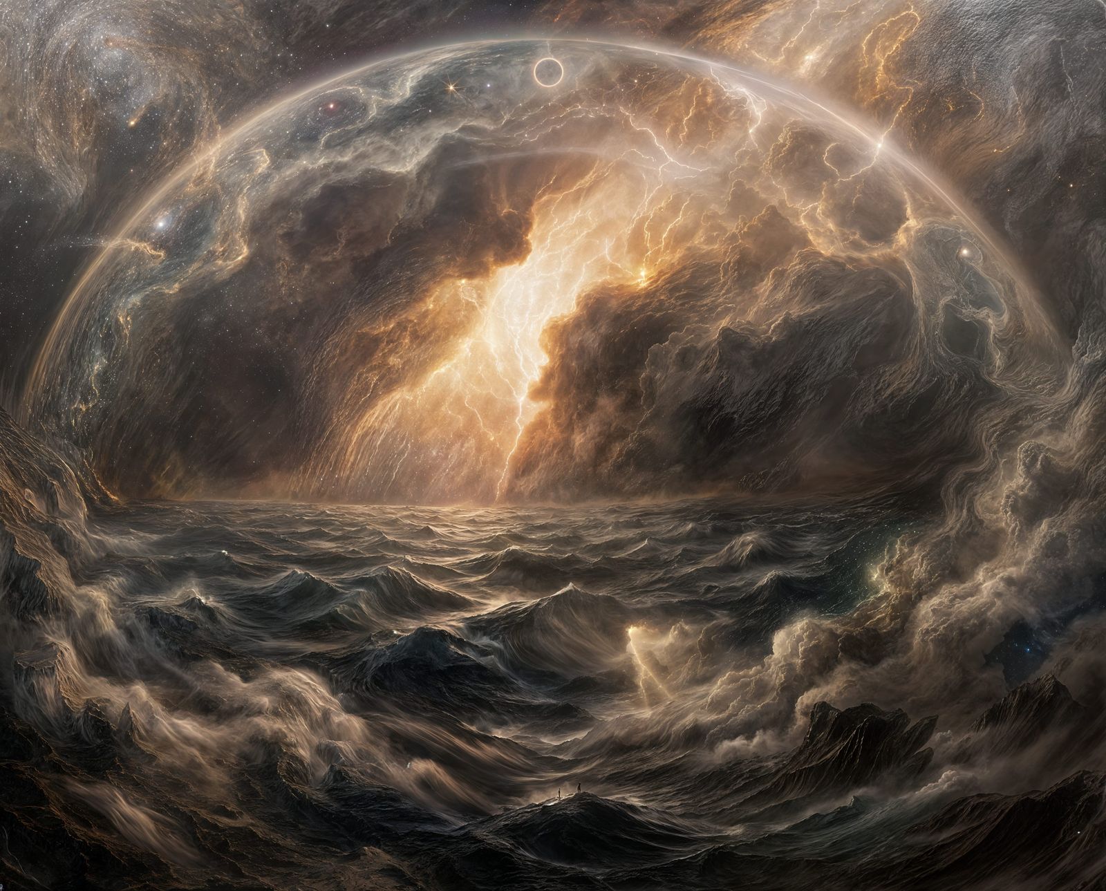 Cosmic Creation: Divine Light Pierces the Void