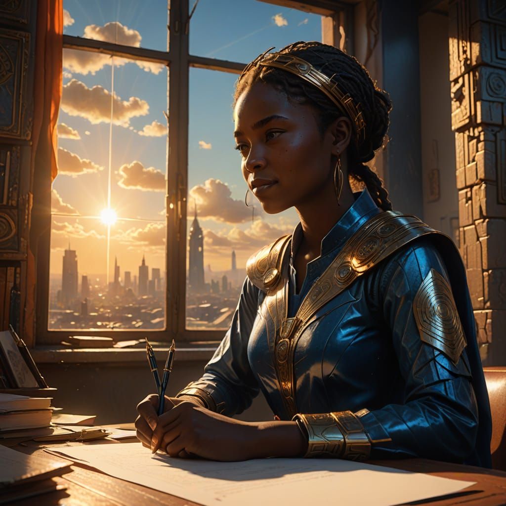 Young Woman in Nairobi Radiates Confidence Amidst Vibrant Su...